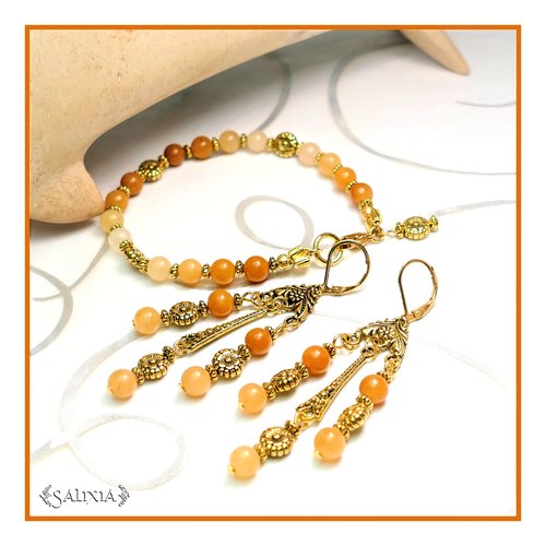 Boucles d'oreilles "catriona" pierres fines de jade printemps dormeuses ou crochets au choix (#bo355 p105)