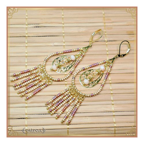 Vendues - boucles d'oreilles collection "enara" sand (#bo382 p111)