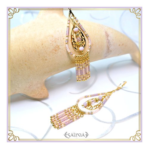 Boucles d'oreilles collection "enara" lilas (#bo383 p112)