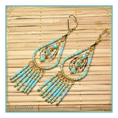 Boucles d'oreilles collection "enara" turquoise (#bo386 p115)