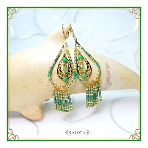 Boucles d'oreilles collection "enara" péridot (#bo389 p118)