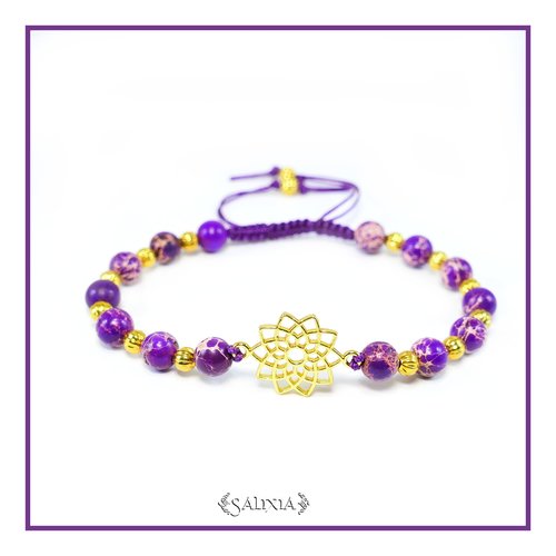 Bracelet "sandra" jaspe impérial mauve (#bc134)