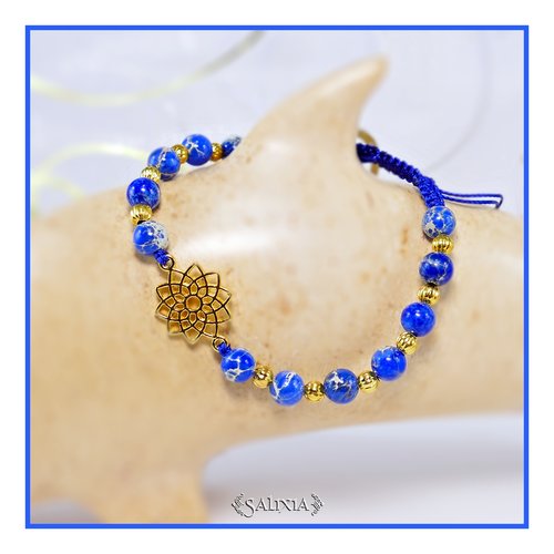 Bracelet "sandra" jaspe impérial bleu (#bc135)