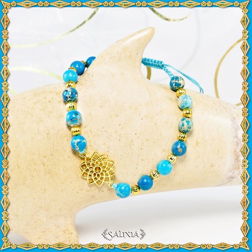 Bracelet "sandra" jaspe impérial turquoise (#bc136)