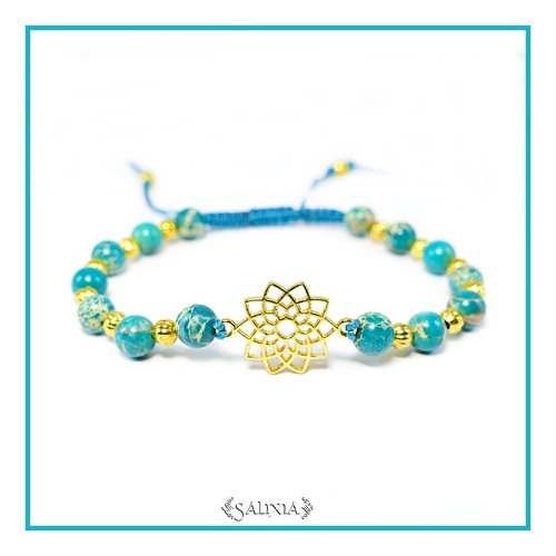 Bracelet "sandra" jaspe impérial bleu/vert océan (#bc137)