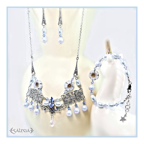 Pièce unique - collier princesse leia perles et cristal perles de bohème (#c173 p171)