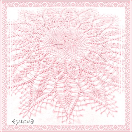 Napperon dentelle au crochet coloris rose poudré 47 cm