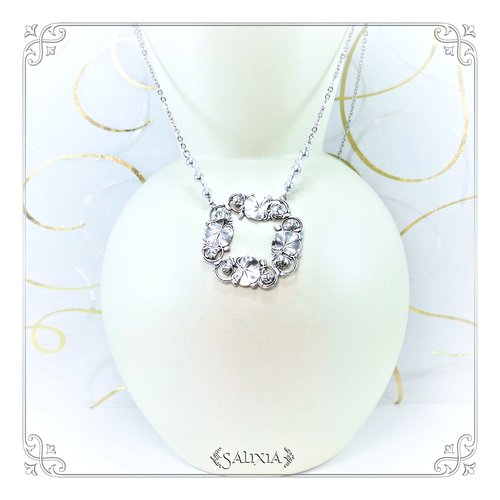 Pièce unique - collier pendentif en relief les nymphéas art nouveau en laiton très haute qualité cristal perles de bohème (#c205)