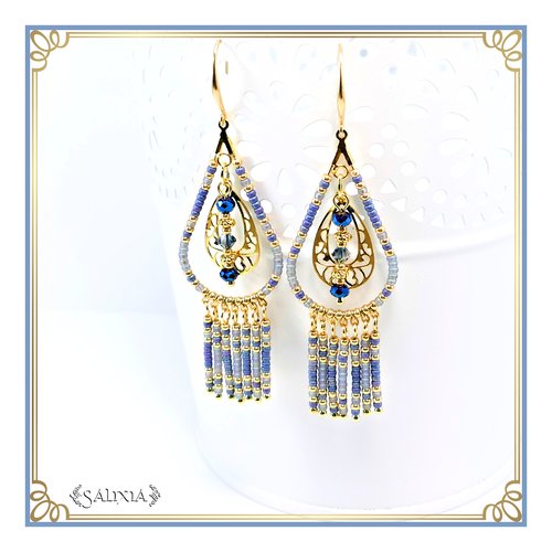 Boucles d'oreilles collection "enara" blue denim (#bo626)