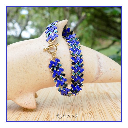 Bracelet 3 rangs Amour Howlite bleu : Large choix de bracelets