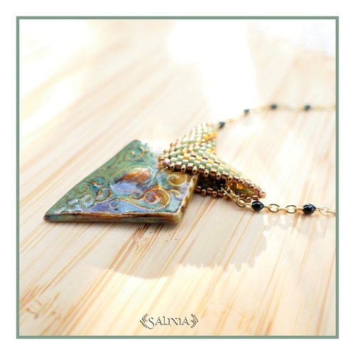 Piéce unique - collier talitha pendentif artisanal couleur-taille de la chaine au choix (#c272 p234) vidéo hd dans détails !