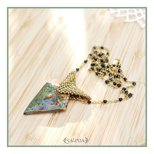 Piéce unique - collier talitha pendentif artisanal couleur-taille de la chaine au choix (#c272 p234) vidéo hd dans détails !