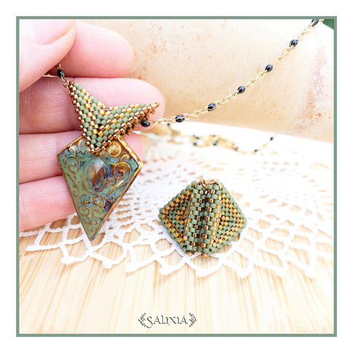 Piéce unique - collier talitha pendentif artisanal couleur-taille de la chaine au choix (#c272 p234) vidéo hd dans détails !