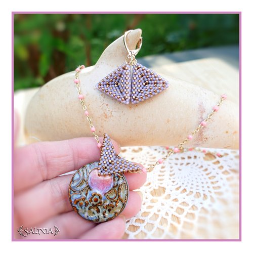 Piéce unique - collier talitha pendentif artisanal couleur- taille de la chaine au choix (#c273 p235) vidéo hd dans détails !