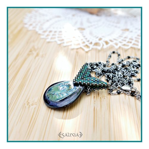 Piéce unique - collier talitha pendentif artisanal couleur-taille de la chaine au choix (#c274 p236) vidéo hd dans détails !