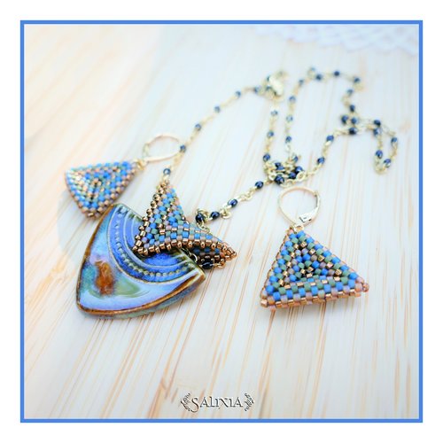 Piéce unique - collier talitha pendentif artisanal couleur-taille de la chaine au choix (#c275 p237) vidéo hd dans détails !