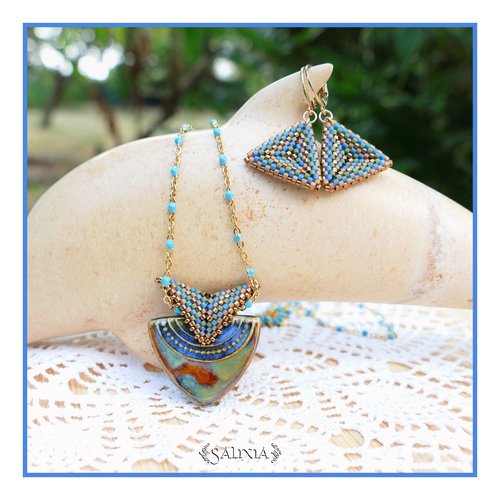 Piéce unique - collier talitha pendentif artisanal couleur-taille de la chaine au choix (#c275 p237) vidéo hd dans détails !