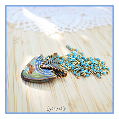 Piéce unique - collier talitha pendentif artisanal couleur-taille de la chaine au choix (#c275 p237) vidéo hd dans détails !