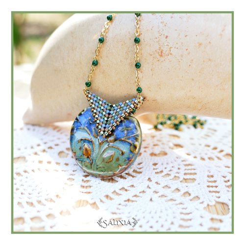 Piéce unique - collier talitha pendentif artisanal couleur-taille de la chaine au choix (#c276 p238) vidéo hd dans détails !