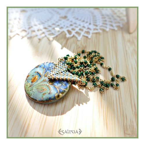 Piéce unique - collier talitha pendentif artisanal couleur-taille de la chaine au choix (#c276 p238) vidéo hd dans détails !