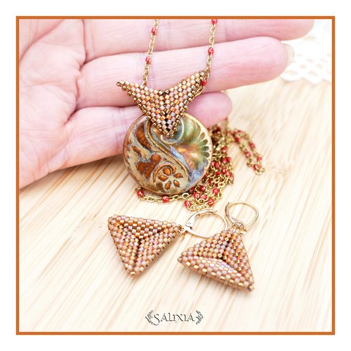 Piéce unique - collier talitha pendentif artisanal couleur-taille de la chaine au choix (#c277 p239) vidéo hd dans détails !