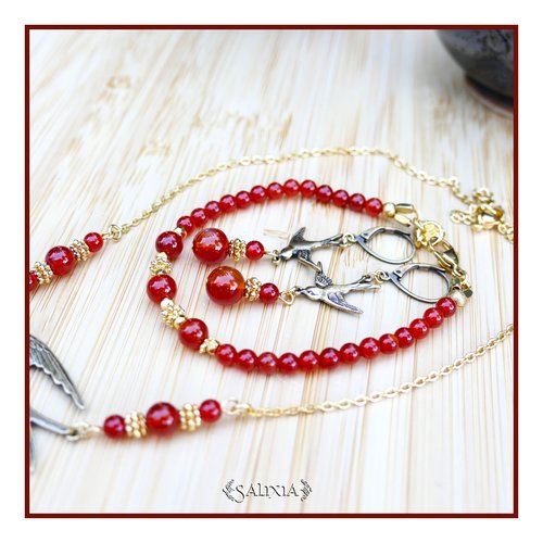 Pièce unique - boucles d'oreilles "clarissa"  hirondelles style art nouveau laiton haute qualité perles dorées à l'or fin (#bo816 p243)