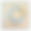 Bracelet carré tissé à l'aiguille perles en verre japonaises bleu ciel mousqueton acier inoxydable doré (#bc302)