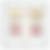 Boucles d'oreilles cristal rouge rubis laiton doré or fin 24 carats puces dormeuses ou crochets au choix (#bo862)