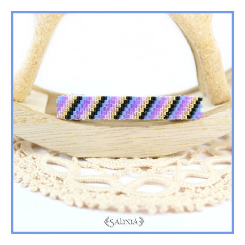 Barrette cheveux tissée à l'aiguille perles japonaises à l'unité ou lot de 2 (#bar8)