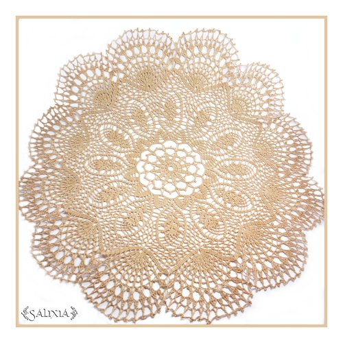 Napperon dentelle au crochet coloris havane clair 42 cm