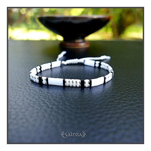 Bracelet tila blanc et noir (#bc441)