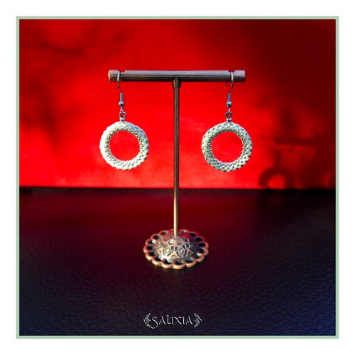 Boucles d'oreilles créoles tissées à l'aiguille perles de verre japonaises crochets ou dormeuses acier inoxydable (#bo1007)