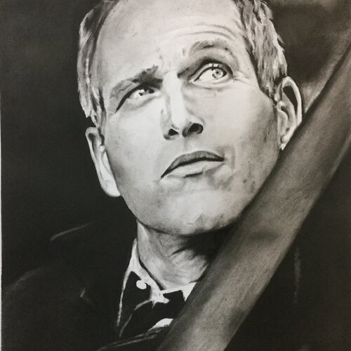 Portrait au graphite paul newman