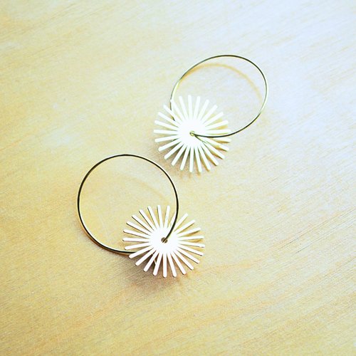 Boucles d'oreilles créoles soleil doré