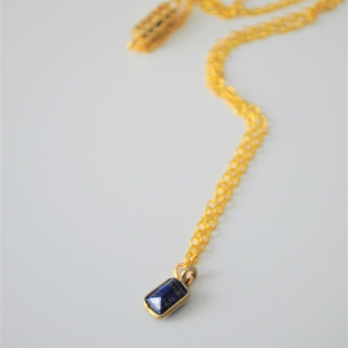 Collier chaîne lapis lazuli bleu