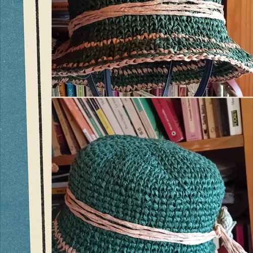 Chapeau cloche raphia
