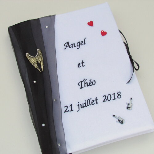 Livre d'or mariage, décoration musique, guitare, rock, hard rock, rock and love, personnalisé, saperlipopette création