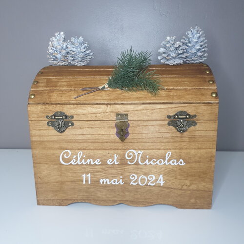 Urne thème forêt, brocéliande, avec cadenas, saperlipopette création
