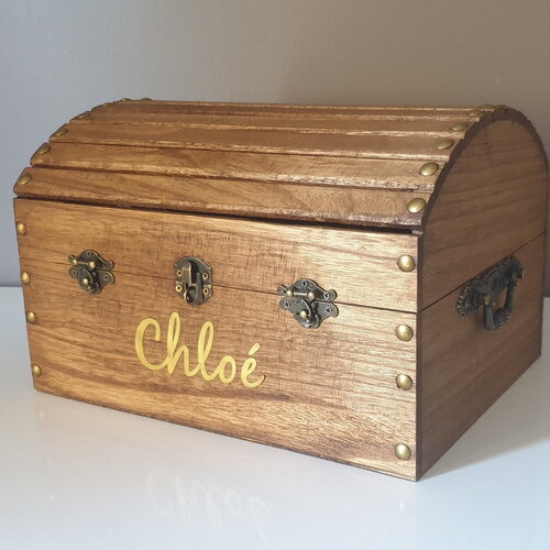 Coffre pirate en bois personnalisé, sécurisé avec cadenas , saperlipopette créations