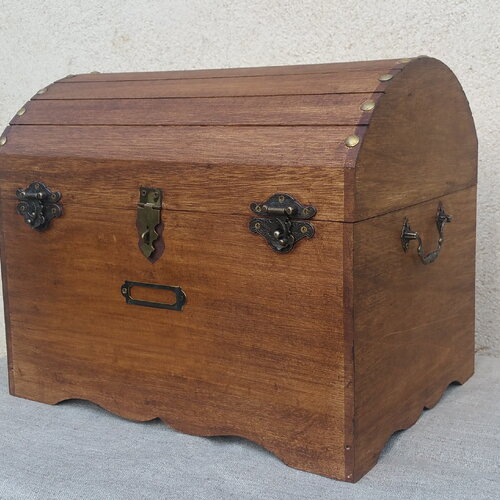 Grande urne coffre en bois, mariage thème champêtre chic, rétro, vintage, antique, saperlipopette création