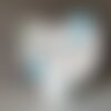 Grande urne cœur mariage bleu turquoise thème mer, décor lys, personnalisée, saperlipopette création