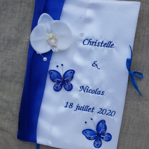 Urne et livre d'or bleu roi assortis personnalisés saperlipopette création