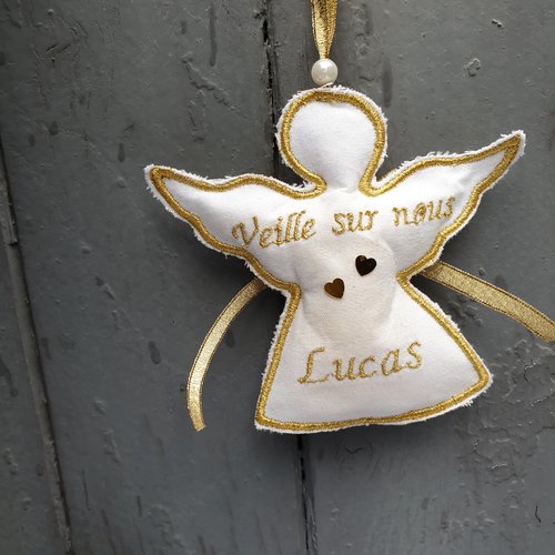 Ange personnalisé à suspendre dans le sapin de noël en souvenir de bébé, d'un être cher, qui veille sur nous
