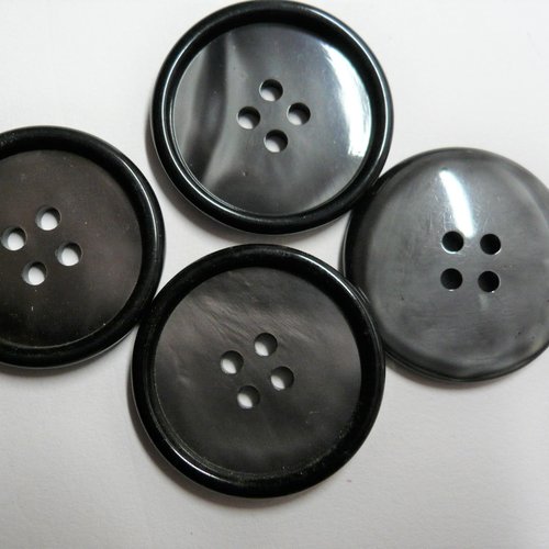 Boutons gris foncé , reflets nacrés , 2.5 cm , neufs , b49