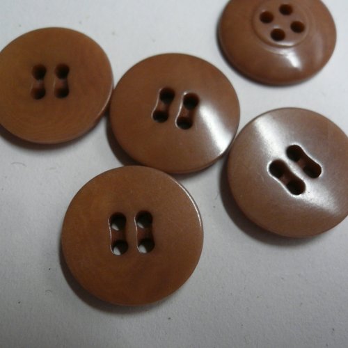 Boutons marron clair , caramel rosé zébré , 1.7 cm , neufs , b80