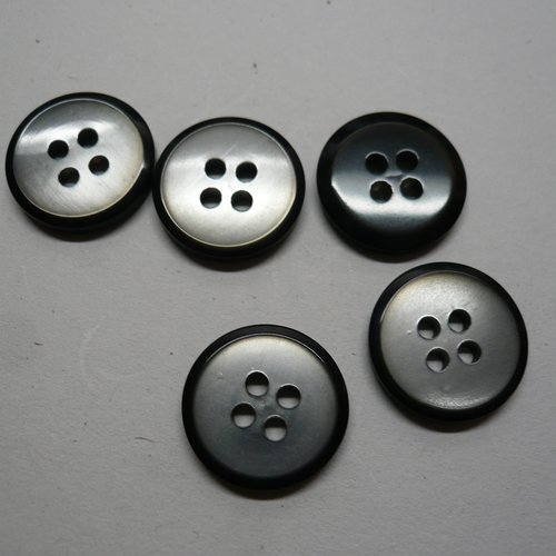 Boutons gris acier clair nacré , 1.5 cm , neufs , b81