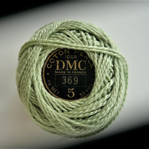 Coton perlé 5 dmc vert tendre n° 309 , cp1