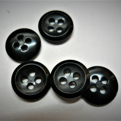 Boutons ronds gris acier foncé , neufs , 1.3 cm , b113