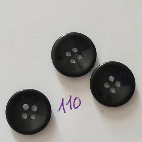 Boutons noirs , neufs , 1.5 cm , b110