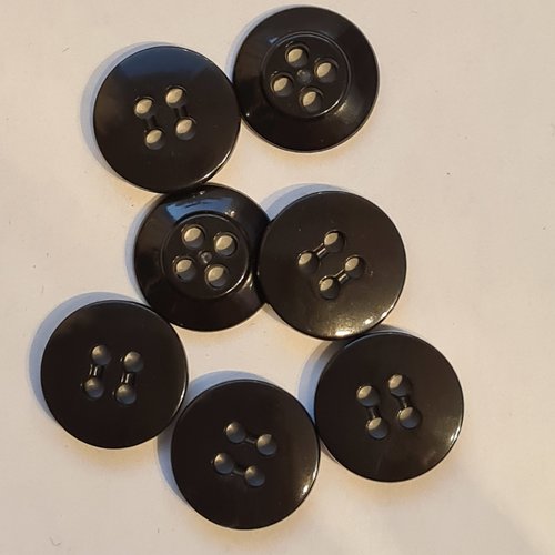 Boutons noirs , plats , neufs , 1.7 cm , b199
